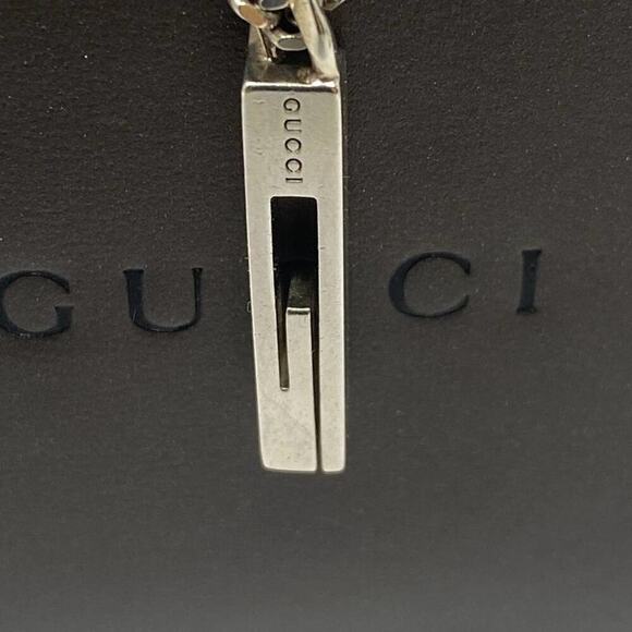 Authentic GUCCI 925 Sterling Silver G Logo Charm Pendant Necklace – 18.5" - Picture 5 of 9